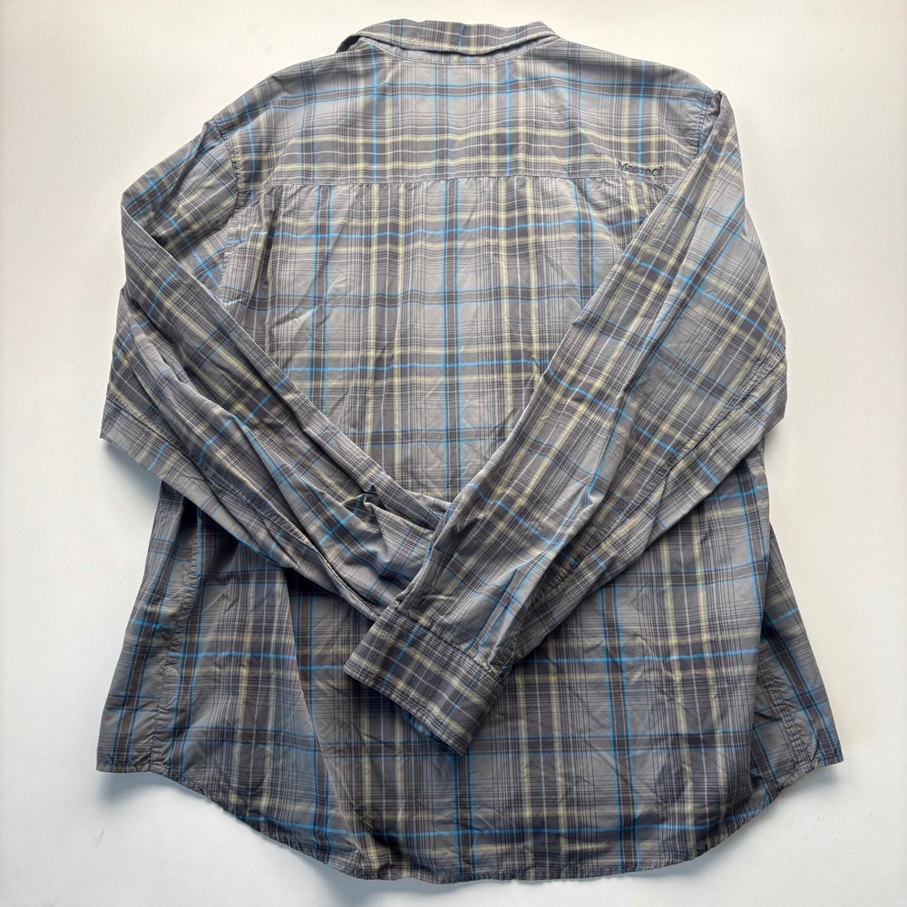 Marmot Men's XXL Plaid Long Sleeve Button Up Shirt Gray Blue‎ Yellow Outdoor - Picture 2 of 9